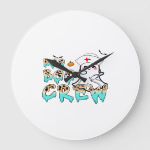 Boo Boo Crew Krankenschwester Halloween Geist Lust Große Wanduhr