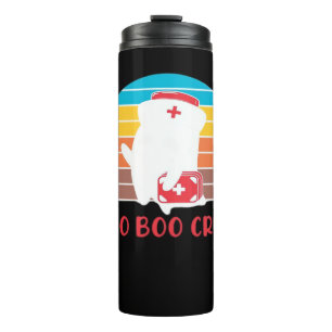 Boo Boo Crew Krankenschwester Lustiger Geist Hallo Thermosbecher