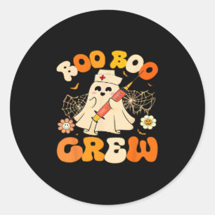 Boo Boo Crew Lustiger Geist für Krankenschwester, Runder Aufkleber