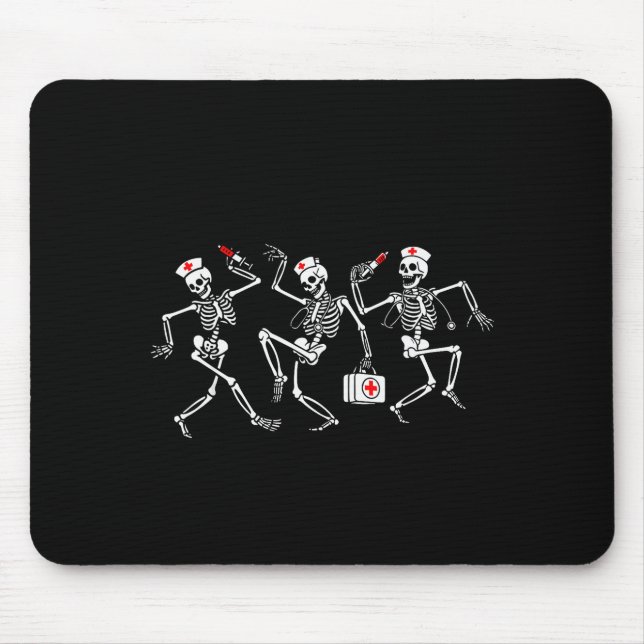 Boo Boo Crew Lustiger Tanzender Skelett Krankensch Mousepad (Vorne)