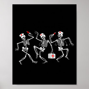 Boo Boo Crew Lustiger Tanzender Skelett Krankensch Poster