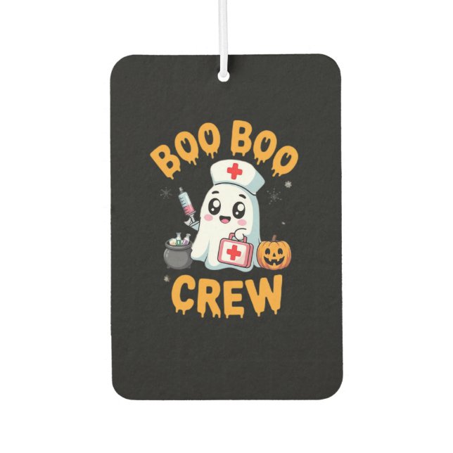 Boo Boo Crew Nurse Cute Ghost Halloween Nursing Es Autolufterfrischer (Vorderseite)