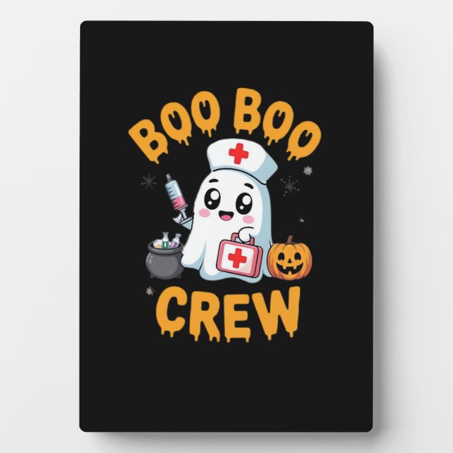 Boo Boo Crew Nurse Cute Ghost Halloween Nursing Es Fotoplatte (Vorderseite)