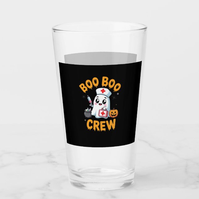 Boo Boo Crew Nurse Cute Ghost Halloween Nursing Es Glas (Vorderseite)