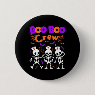 Boo Boo Crew Nurse Dancing Skeletts Halloween Ort Button
