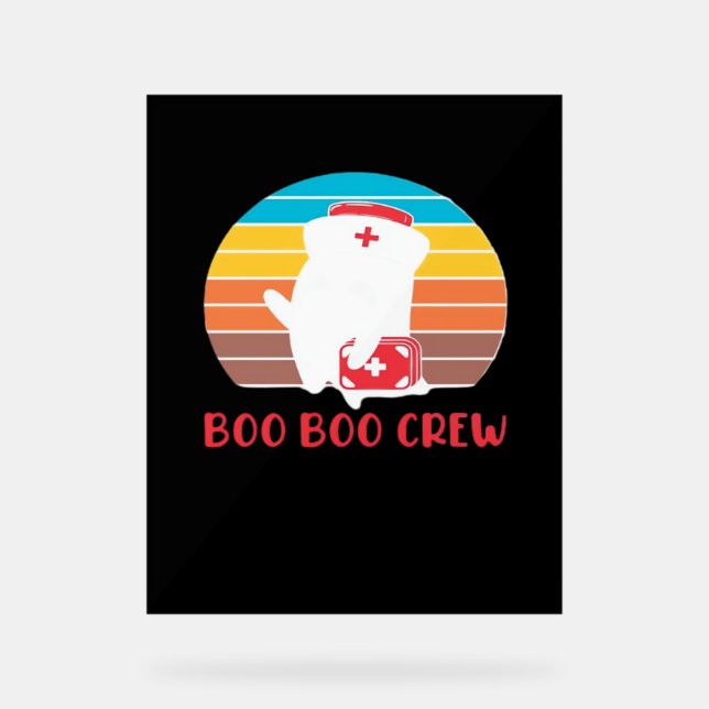 Boo Boo Crew Nurse Funny Ghost Halloween Classic T Acrylschild (Vorderseite)