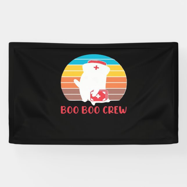 Boo Boo Crew Nurse Funny Ghost Halloween Classic T Banner (Horizontal)