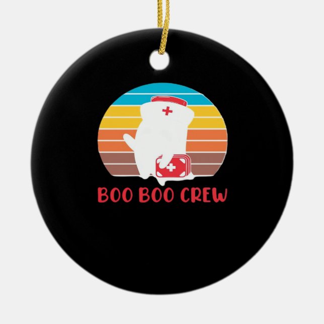 Boo Boo Crew Nurse Funny Ghost Halloween Classic T Keramik Ornament (Vorne)