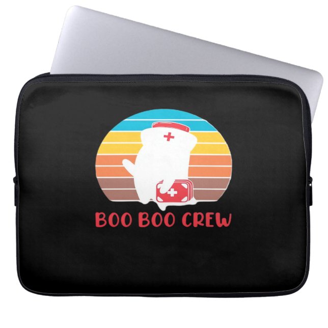 Boo Boo Crew Nurse Funny Ghost Halloween Classic T Laptopschutzhülle (Vorderseite)