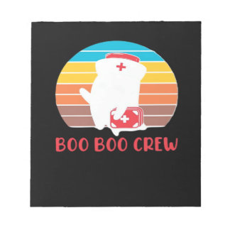 Boo Boo Crew Nurse Funny Ghost Halloween Classic T Notizblock