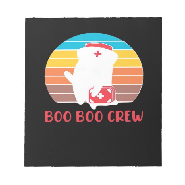 Boo Boo Crew Nurse Funny Ghost Halloween Classic T Notizblock (Vorderseite)