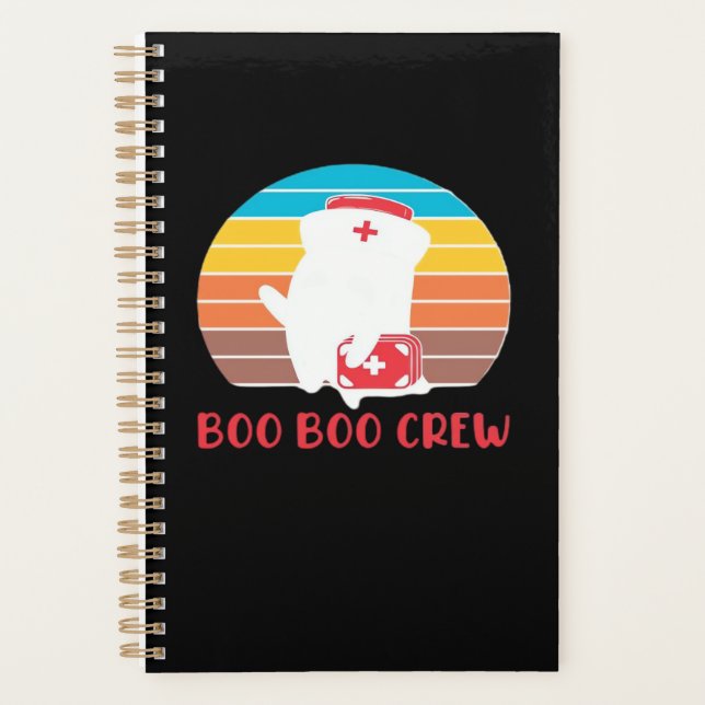 Boo Boo Crew Nurse Funny Ghost Halloween Classic T Planer (Vorderseite)