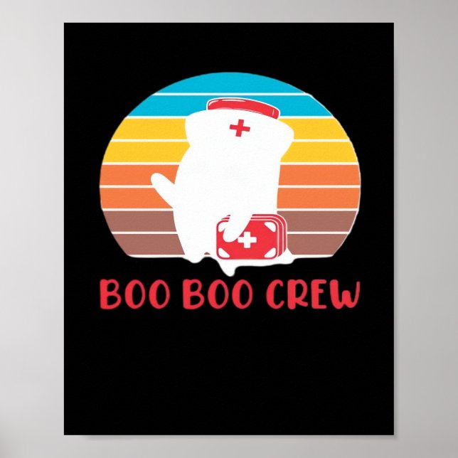 Boo Boo Crew Nurse Funny Ghost Halloween Classic T Poster (Vorne)
