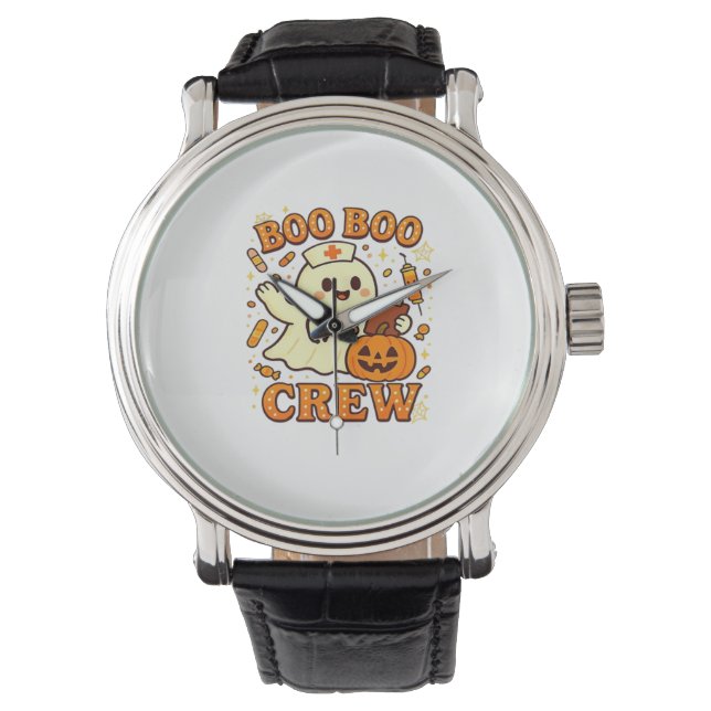 Boo Boo Crew Nurse Funny Halloween Ghost Nurse Gir Armbanduhr (Vorderseite)