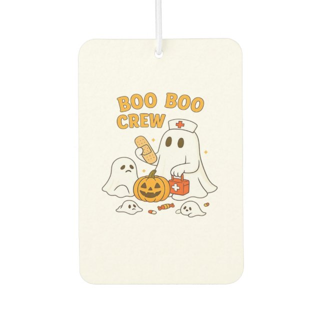 Boo Boo Crew Nurse Funny Halloween Ghost Nurse Gir Autolufterfrischer (Vorderseite)