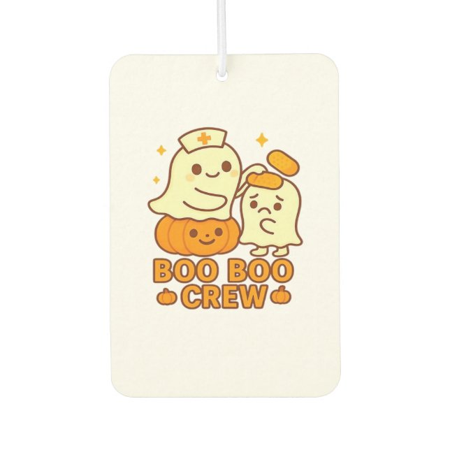 Boo Boo Crew Nurse Funny Halloween Ghost Nurse Gir Autolufterfrischer (Vorderseite)