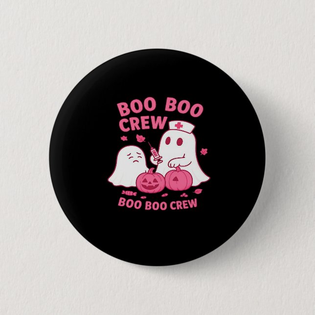 Boo Boo Crew Nurse Funny Halloween Ghost Nurse Gir Button (Vorderseite)