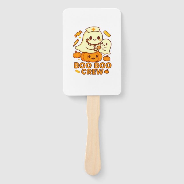 Boo Boo Crew Nurse Funny Halloween Ghost Nurse Gir Fächer (Vorderseite)