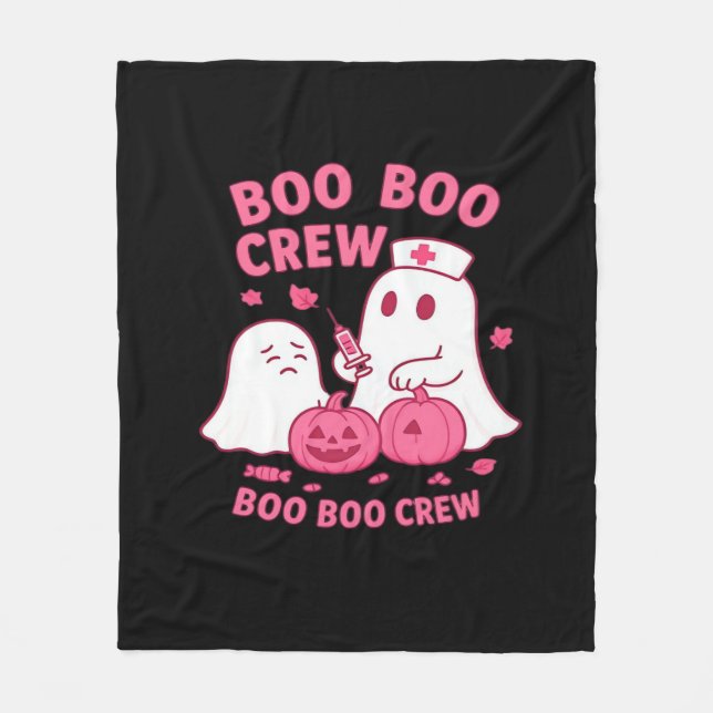 Boo Boo Crew Nurse Funny Halloween Ghost Nurse Gir Fleecedecke (Vorderseite)