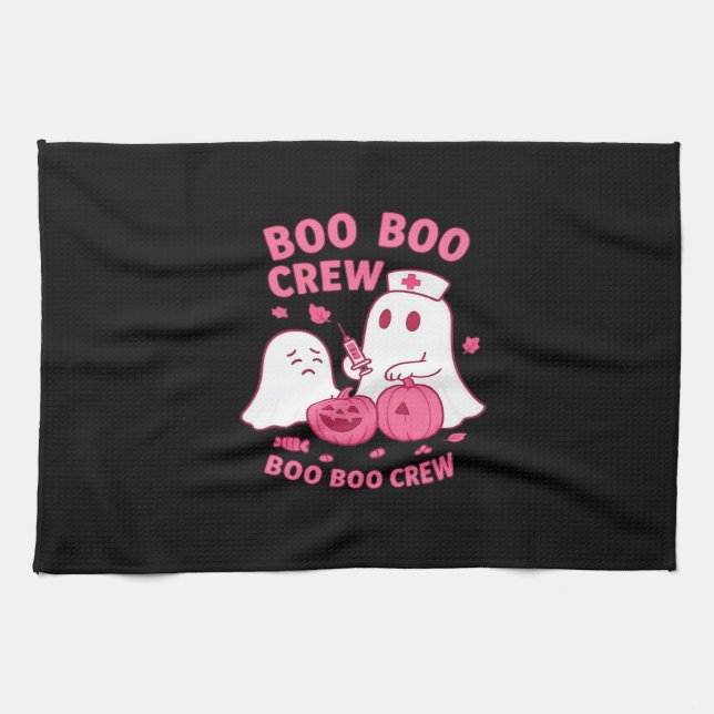 Boo Boo Crew Nurse Funny Halloween Ghost Nurse Gir Geschirrtuch (Horizontal)