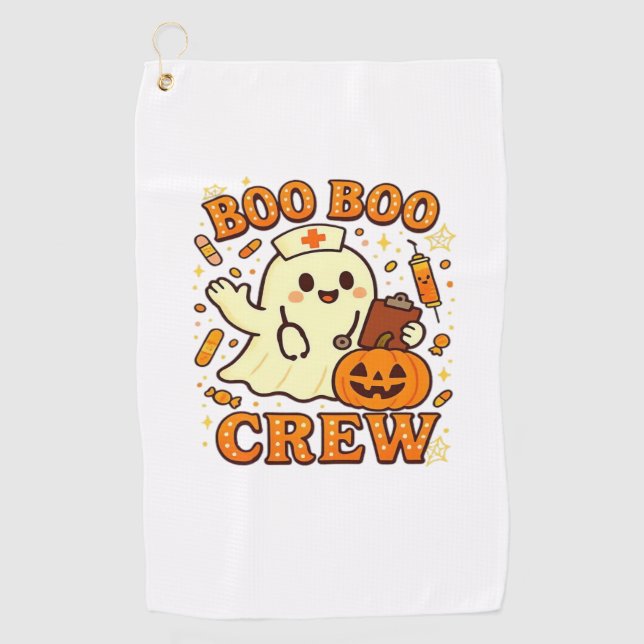 Boo Boo Crew Nurse Funny Halloween Ghost Nurse Gir Golfhandtuch (Vorderseite)