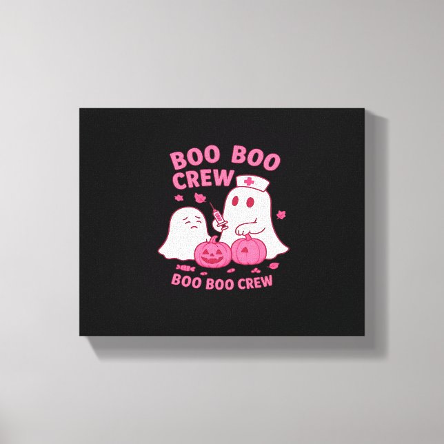 Boo Boo Crew Nurse Funny Halloween Ghost Nurse Gir Leinwanddruck (Vorderseite)