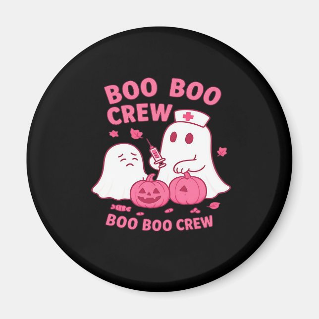 Boo Boo Crew Nurse Funny Halloween Ghost Nurse Gir Magnet (Vorne)