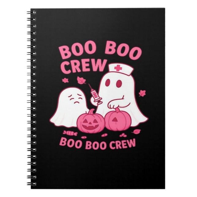 Boo Boo Crew Nurse Funny Halloween Ghost Nurse Gir Notizblock (Vorderseite)
