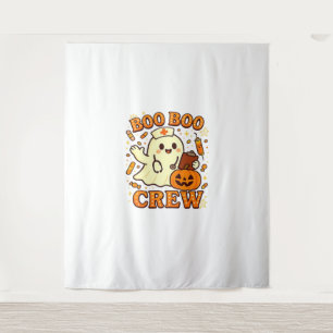 Boo Boo Crew Nurse Funny Halloween Ghost Nurse Gir Wandteppich