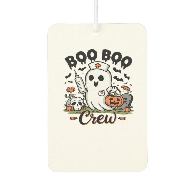 Boo Boo Crew Nurse Ghost Classic T-Shirt Autolufterfrischer (Vorderseite)