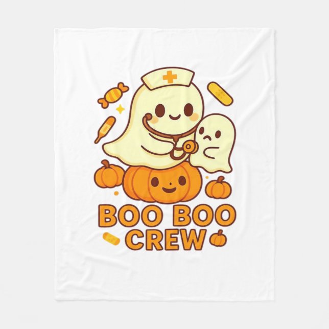 Boo Boo Crew Nurse Ghost Classic T - Shirt Fleecedecke (Vorderseite)
