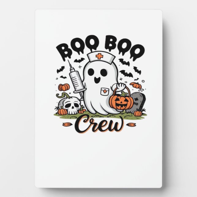 Boo Boo Crew Nurse Ghost Classic T-Shirt Fotoplatte (Vorderseite)