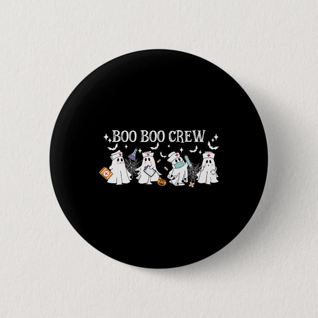 Boo Boo Crew Nurse Ghost Funny Halloween Button (Vorderseite)