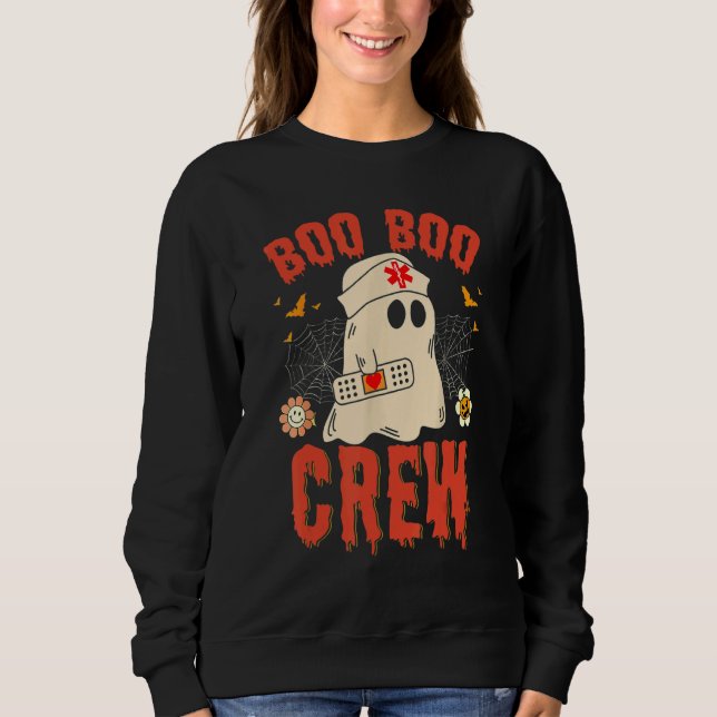 Boo Boo Crew Nurse Ghost Funny Halloween Costume Sweatshirt (Vorderseite)