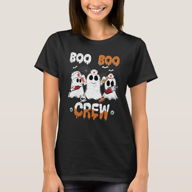 Boo Boo Crew Nurse Ghost Funny Halloween Kostüm M T-Shirt (Vorderseite)