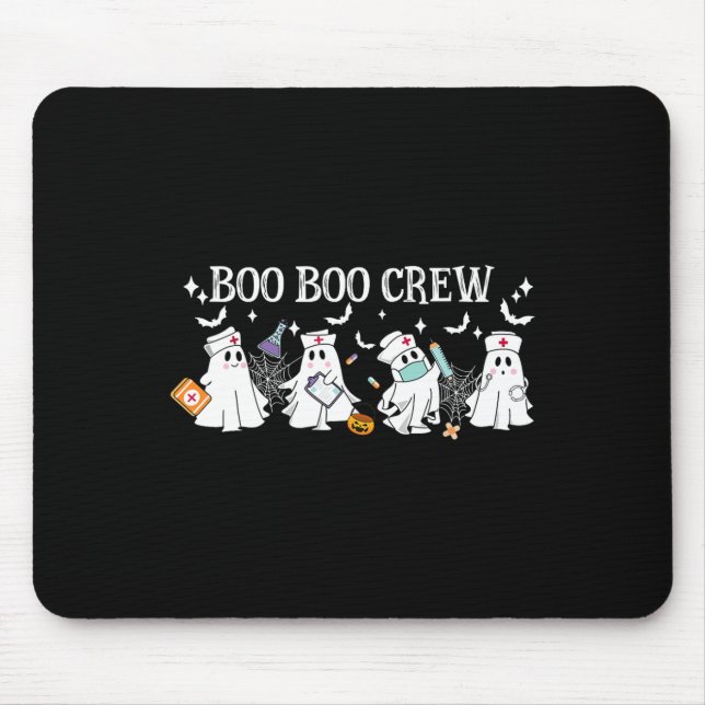 Boo Boo Crew Nurse Ghost Funny Halloween Mousepad (Vorne)