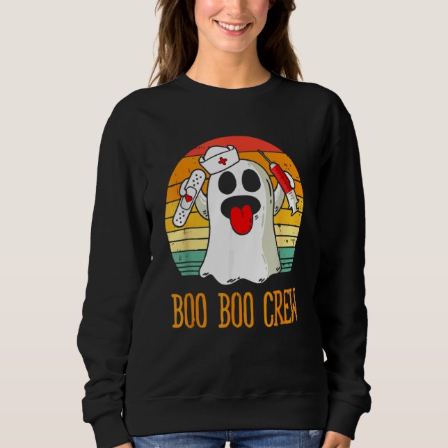 Boo Boo Crew Nurse Ghost  Halloween Costume 1 Sweatshirt (Vorderseite)