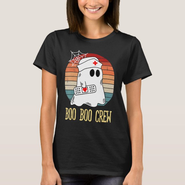 Boo Boo Crew Nurse Ghost  Halloween Costume 1 T-Shirt (Vorderseite)