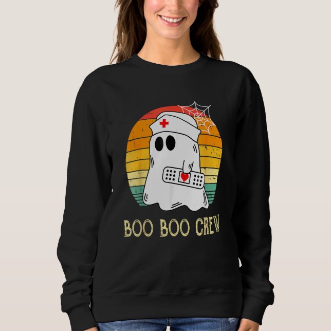 Boo Boo Crew Nurse Ghost  Halloween Costume 6 Sweatshirt (Vorderseite)