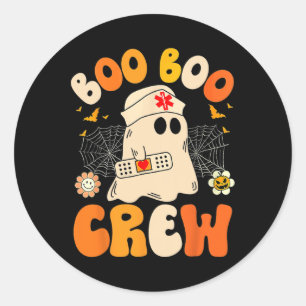 Boo Boo Crew Nurse Ghost Halloween Runder Aufkleber