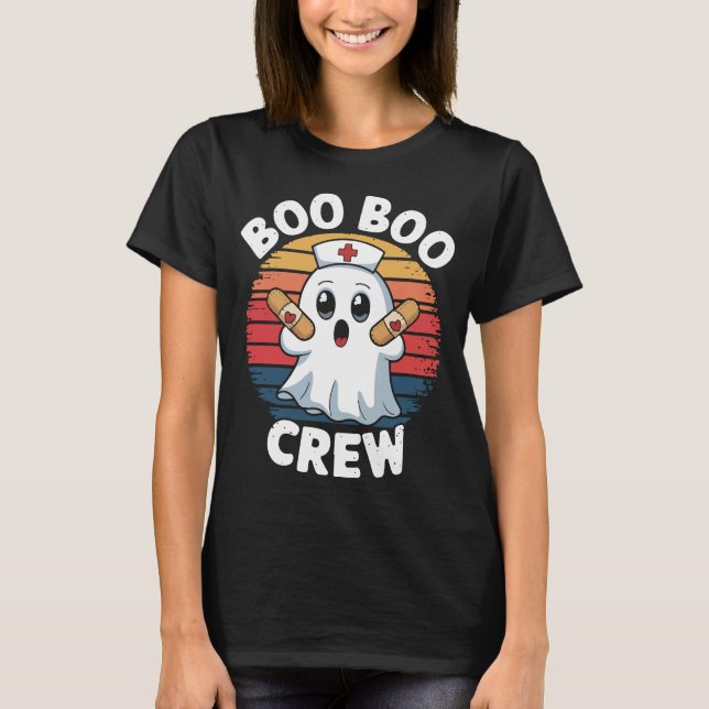 Boo Boo Crew Nurse Ghost Halloween T - Shirt (Vorderseite)