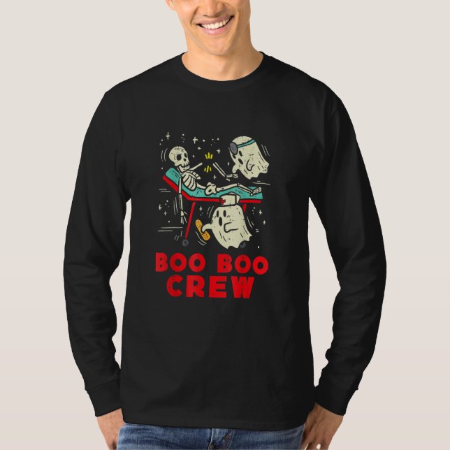 Boo Boo Crew Nurse Ghost & Skeleton  Halloween T-Shirt (Vorderseite)