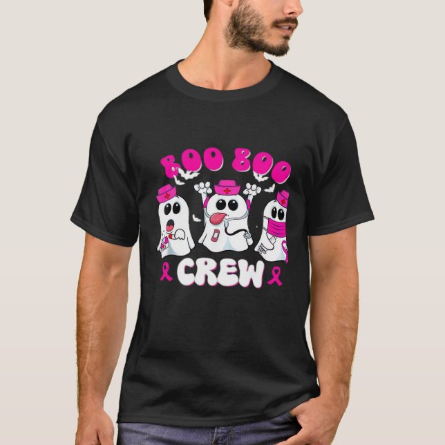 Boo Boo Crew Nurse Halloween Costume Ghost Breast  T-Shirt (Vorderseite)