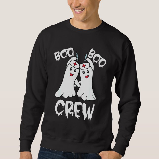 Boo Boo Crew  Nurse Halloween Ghost Costume Sweatshirt (Vorderseite)