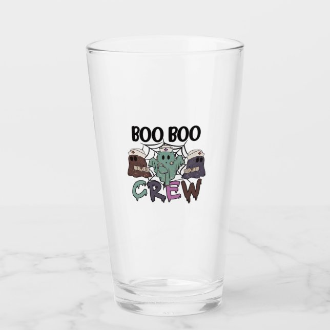 Boo Boo Crew Nurse Halloween Ghost Funny Classic T Glas (Vorderseite)