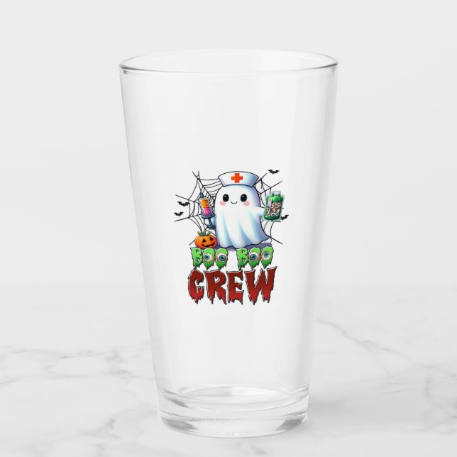 Boo Boo Crew Nurse Halloween Ghost Funny Classic T Glas (Vorderseite)