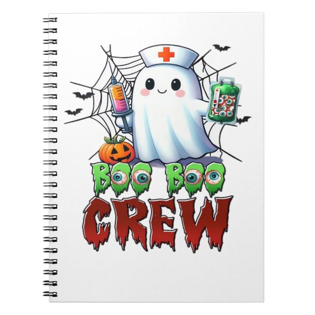 Boo Boo Crew Nurse Halloween Ghost Funny Classic T Notizblock (Vorderseite)