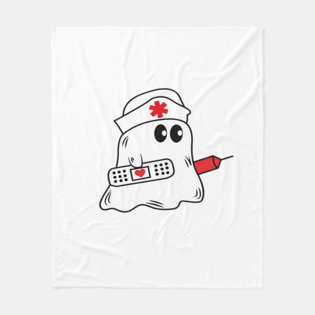 Boo Boo Crew Nurse Halloween Ghost Funny Oversifie Fleecedecke (Vorderseite)
