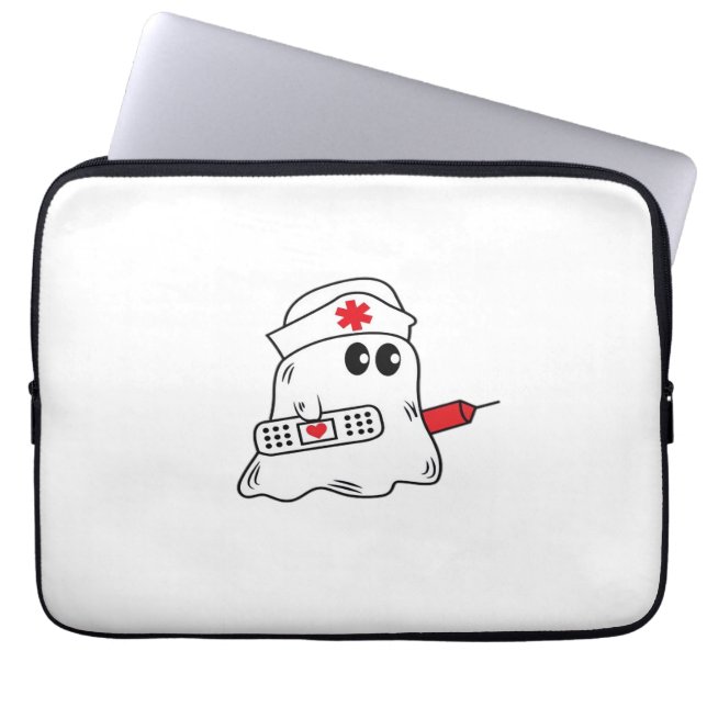 Boo Boo Crew Nurse Halloween Ghost Funny Oversifie Laptopschutzhülle (Vorderseite)