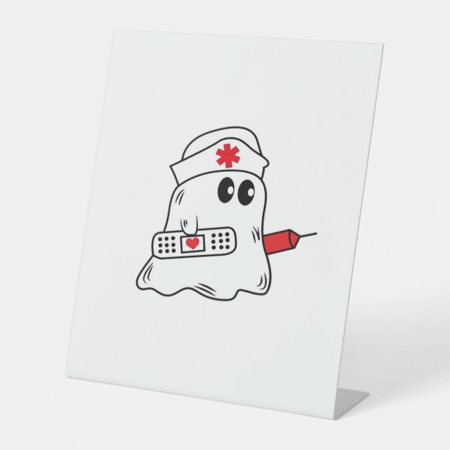 Boo Boo Crew Nurse Halloween Ghost Funny Oversifie Sockelschild (Vorderseite)